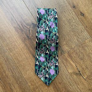 La Fayette Collection Tie Genuine Silk Tie Floral Vintage Men Made in Italy